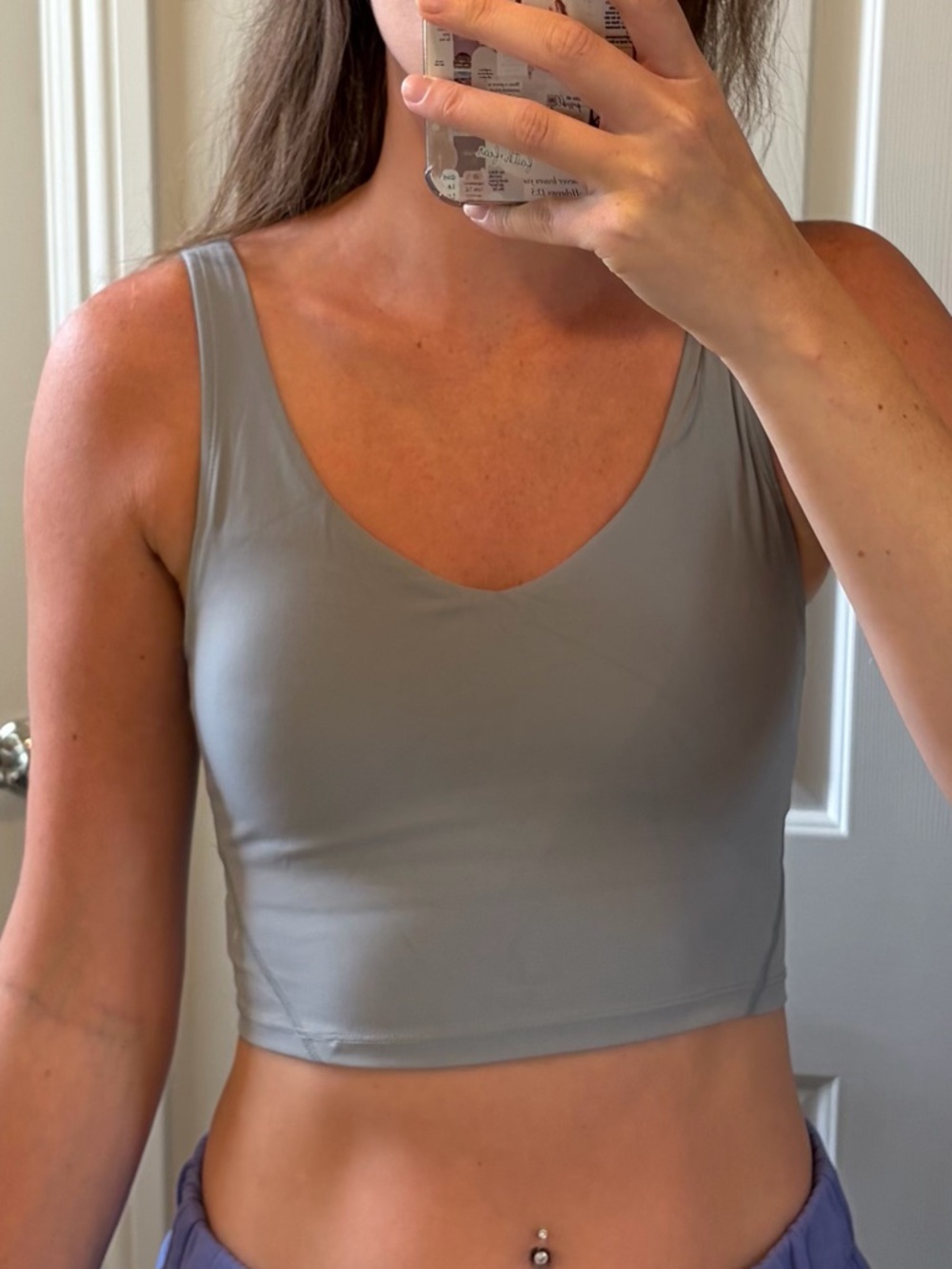 Sleek Gray Cropped Tank Top